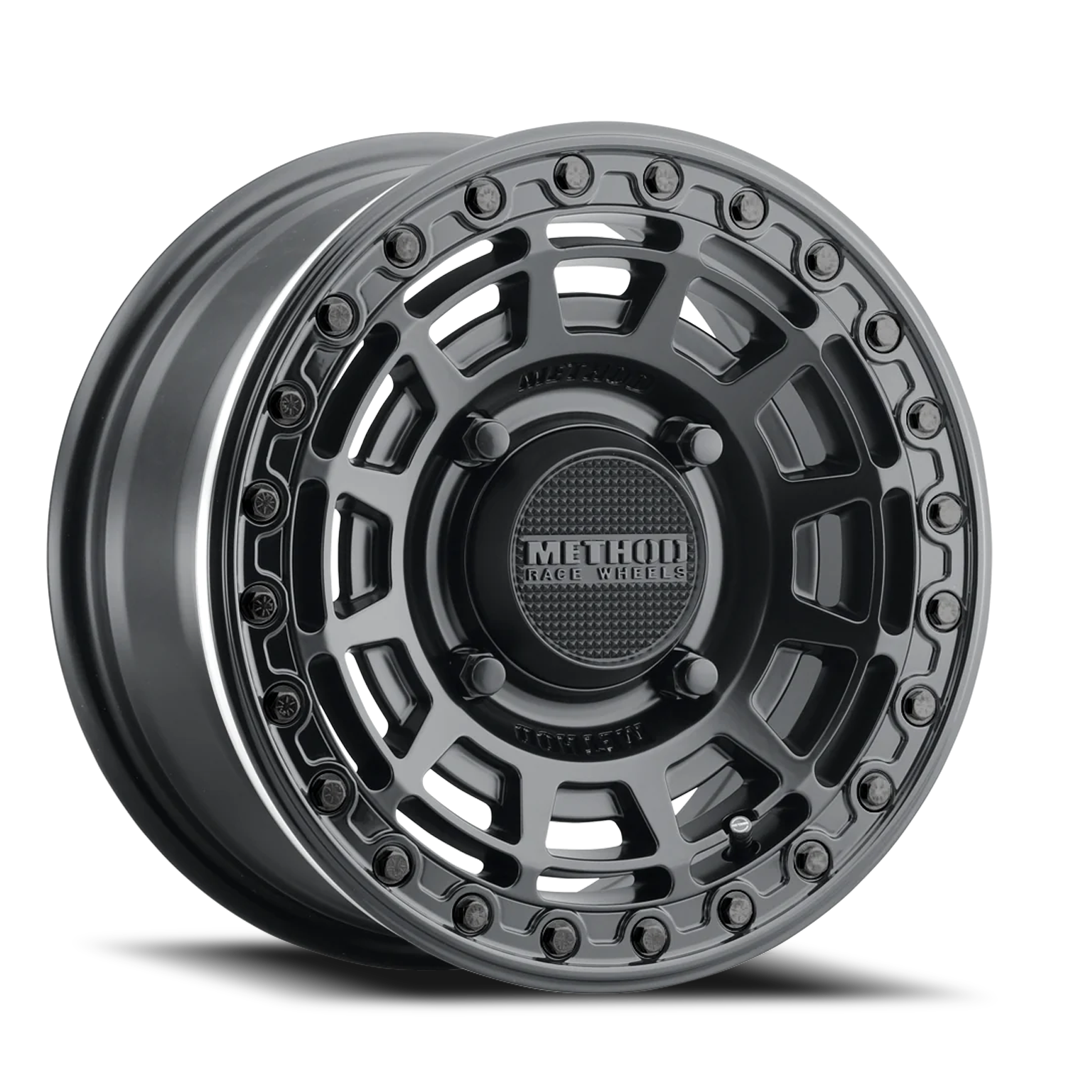 Aluminum Wheels 15x10 MR415 Beadlock UTV Bolt Pattern 4 On 156 Offset 25 Lip Size 2.09 Matte Black MB Gloss Black Ring Method