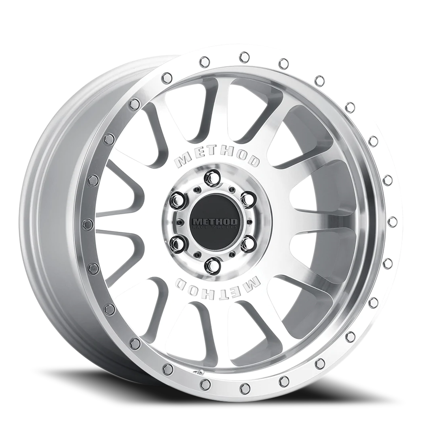 Aluminum Wheels 20x10 NV MR605 Bolt Pattern 8 On 165.1 Offset -24 Lip Size 2.83 Machined Silver SL Clear Coat Method