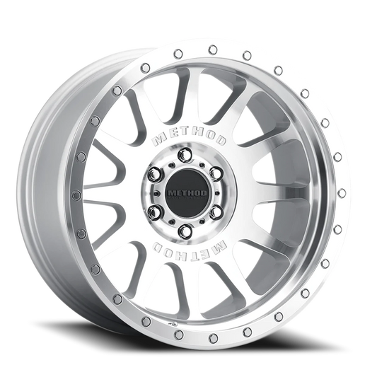 Aluminum Wheels 20x10 NV MR605 Bolt Pattern 8 On 180 Offset -24 Lip Size 2.83 Machined Silver SL Clear Coat Method