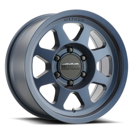 Aluminum Wheels 17x8.5 Bead Grip MR701 Bolt Pattern 6 On 139.7 Offset 0 Lip Size 1.81 Bahia Blue BL Method