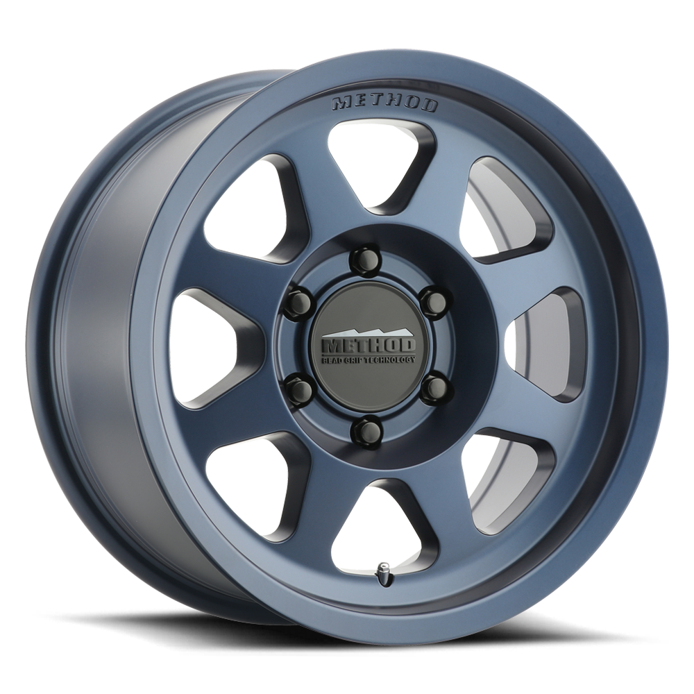 Aluminum Wheels 17x9 Bead Grip MR701 Bolt Pattern 6 On 139.7 Offset -12 Lip Size 1.97 Bahia Blue BL Method