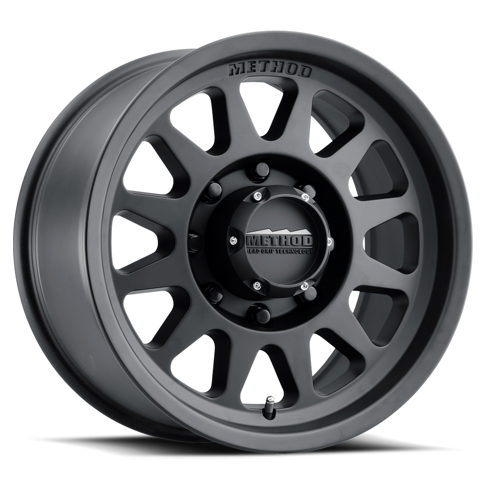 Aluminum Wheels 17x9 Bead Grip MR704 Bolt Pattern 8 On 165.1 Offset 18 Lip Size 1.77 Matte Black MB Method