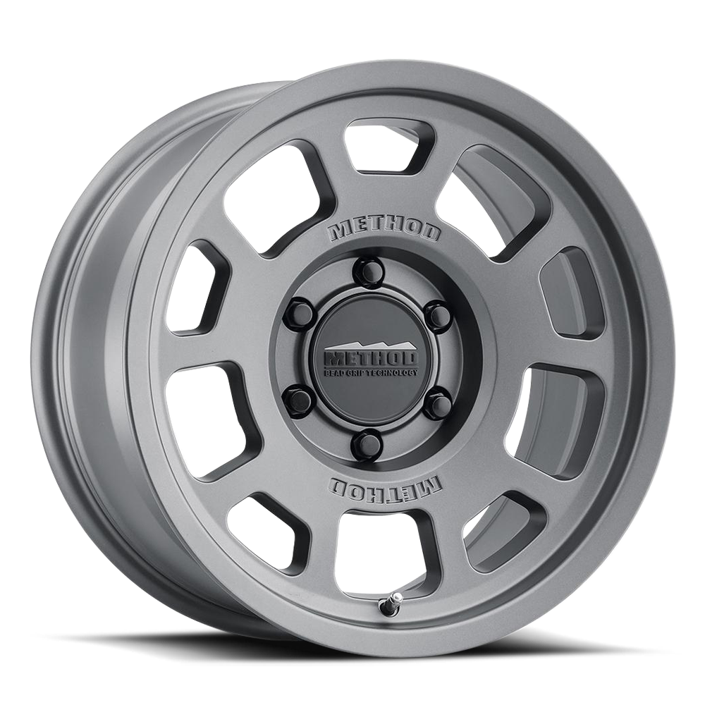 Aluminum Wheels 17x8.5 Bead Grip MR705 Bolt Pattern 6 On 139.7 Offset 0 Lip Size 1.22 Titanium SL Method