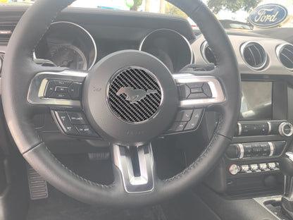 Steering Wheel Center Badge Accent Trim Fits 2015-2023 Ford Mustang