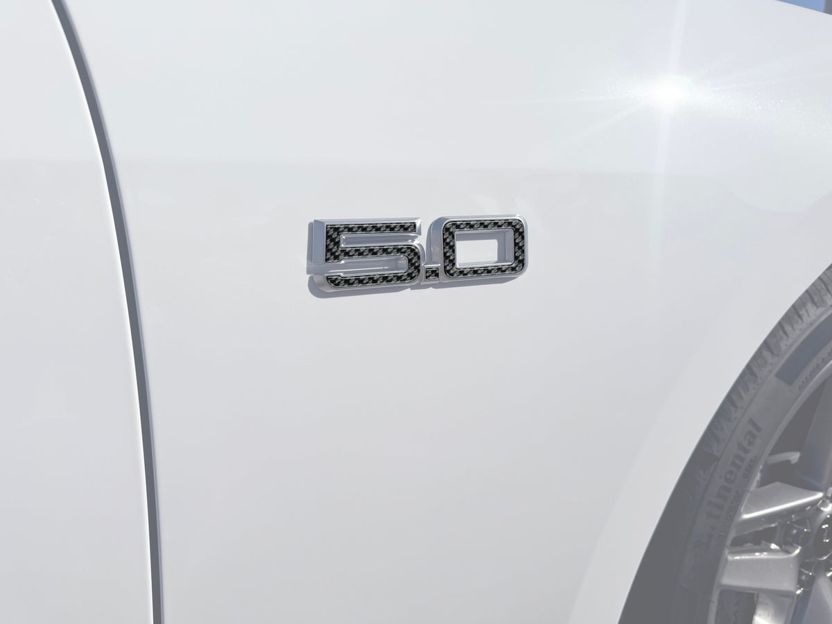 5.0 Emblem Inserts Fits 2024-2027 Ford Mustang