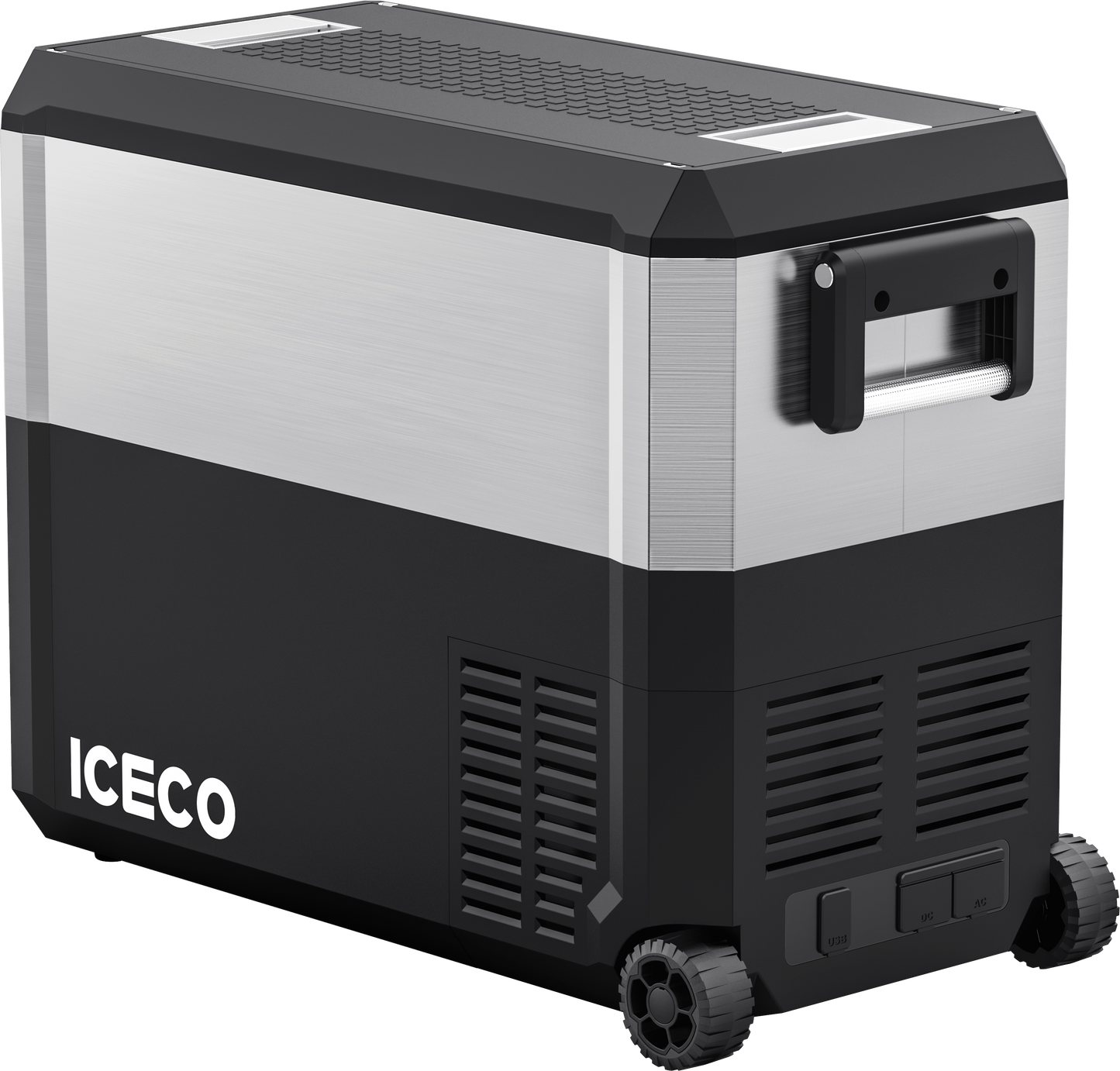 JP50 Pro Dual Zone Wheeled Portable Freezer With Cover - Silver | ICECO | 50 LT