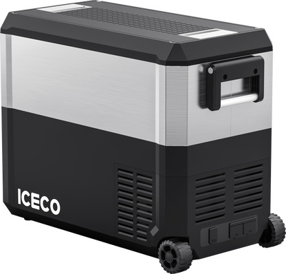 JP50 Pro Dual Zone Wheeled Portable Freezer With Cover - Silver | ICECO | 50 LT