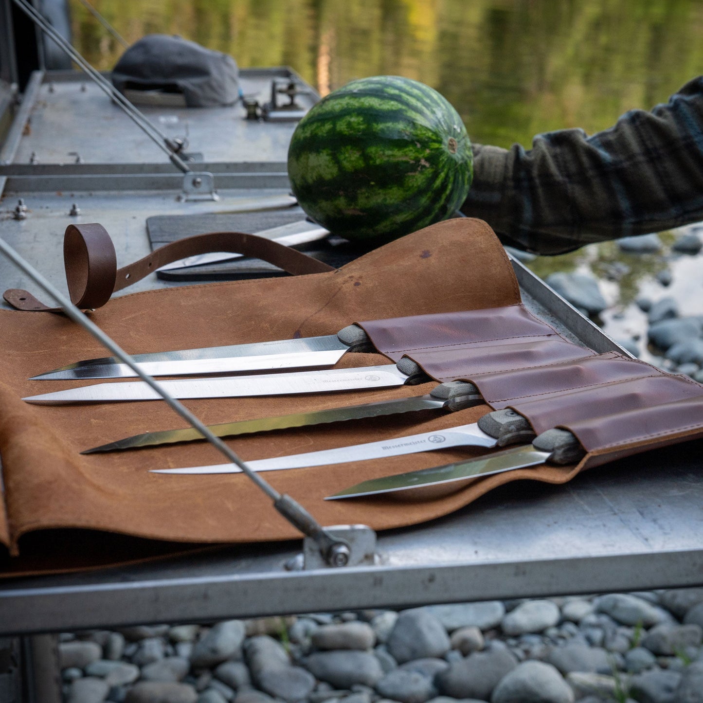 Overland Chef Leather Knife Roll Set - 6 Piece