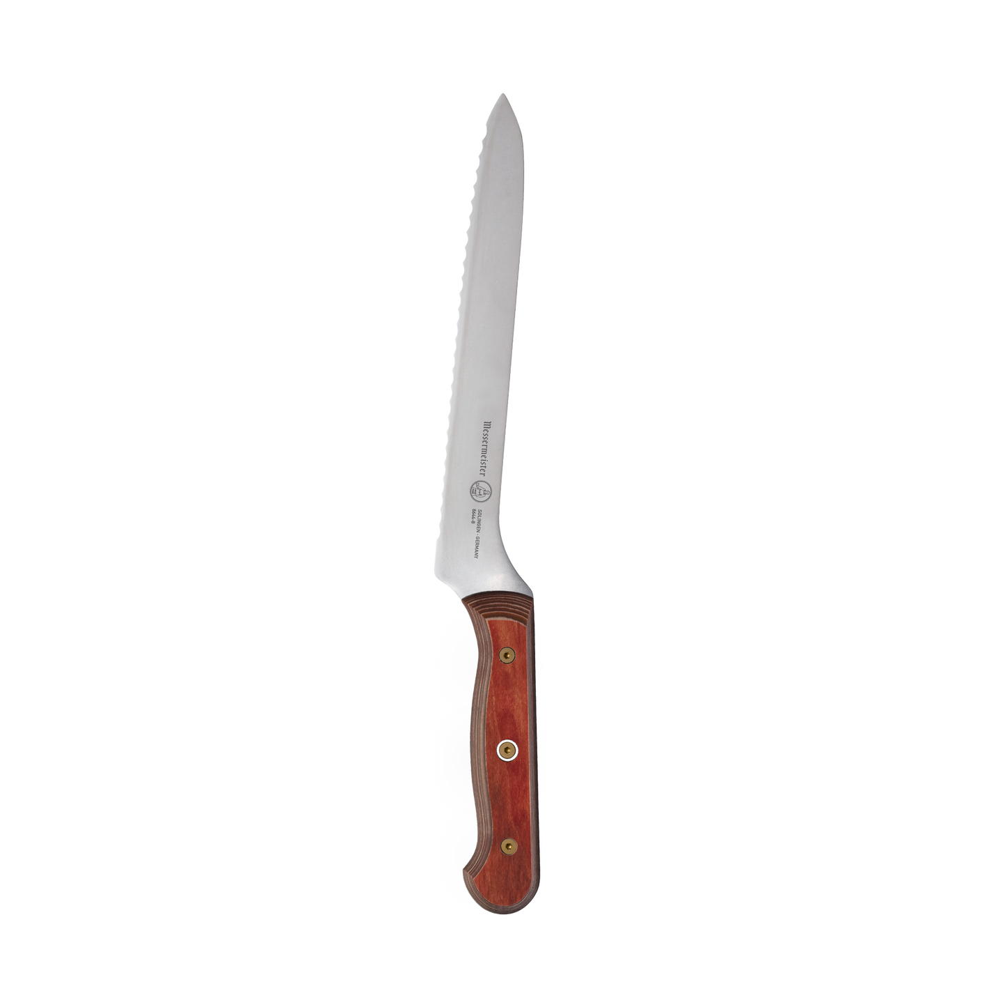 Custom Red Scalloped Offset Knife - 8"