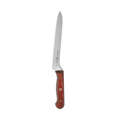 Custom Red Scalloped Offset Knife - 8"