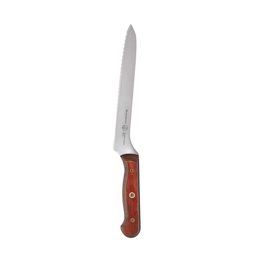 Custom Red Scalloped Offset Knife - 8"