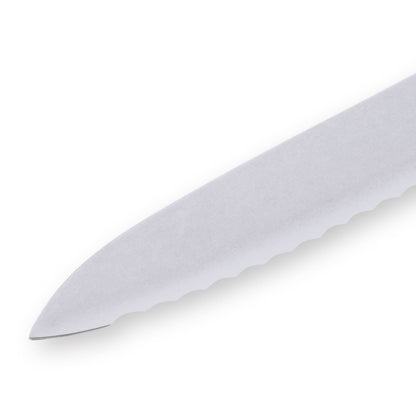 Custom Red Scalloped Offset Knife - 8"
