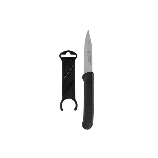 Black Clip Point Parer with Matching Sheath - 3"