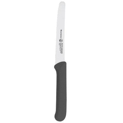 Black Serrated Tomato Knife with Matching Sheath - 4.5"