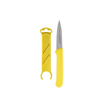Yellow Spear Point Parer with Matching Sheath - 3"