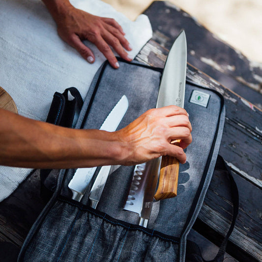 Preservation Heather Gray Knife Roll - 5 Pocket