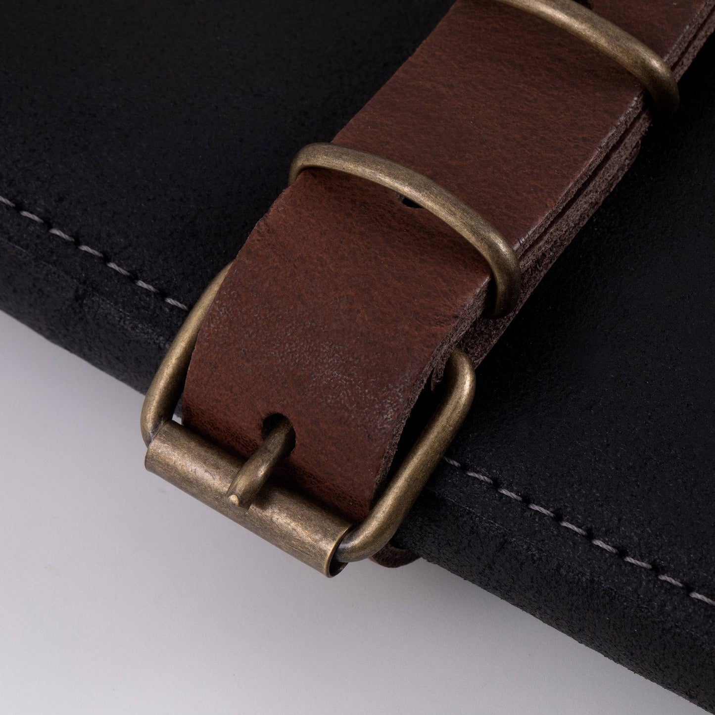 Vintage Leather Black Knife Roll - 7 Pocket