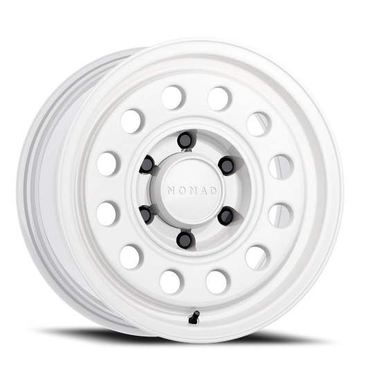 Aluminum Wheels 16x8 501SA Convoy Salt White 6 On 114.3 Bolt Pattern 66.1 Bore -10 Offset Nomad Wheels