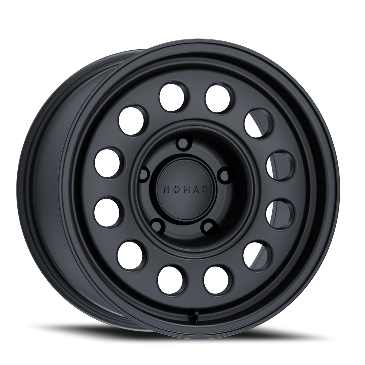 Aluminum Wheels 15x7 501SB Convoy Satin Black 5 On 114.3 Bolt Pattern 83.82 Bore -10 Offset Nomad Wheels