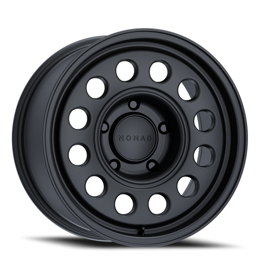 Aluminum Wheels 15x7 501SB Convoy Satin Black 5 On 139.7 Bolt Pattern 107.95 Bore -10 Offset Nomad Wheels