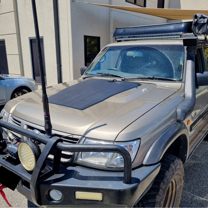 Nissan Patrol GU (Y61 without  scoop) Lensun 90W Hood/Bonnet Flexible Solar Panel-2
