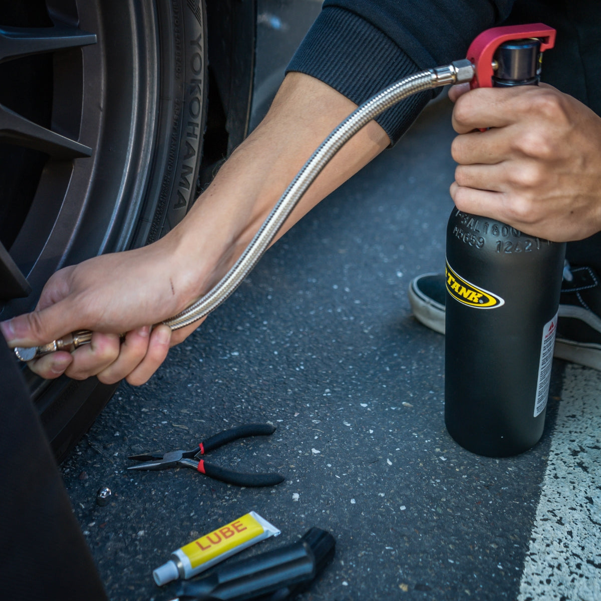 All-In-One Tire Repair Kit with 20 oz CO2 air source