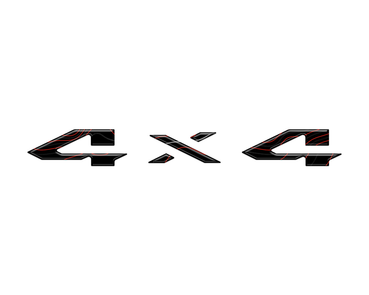 4x4 Tailgate Emblem Letter Overlays Fits 2025-2027 Ram 1500/2500/3500