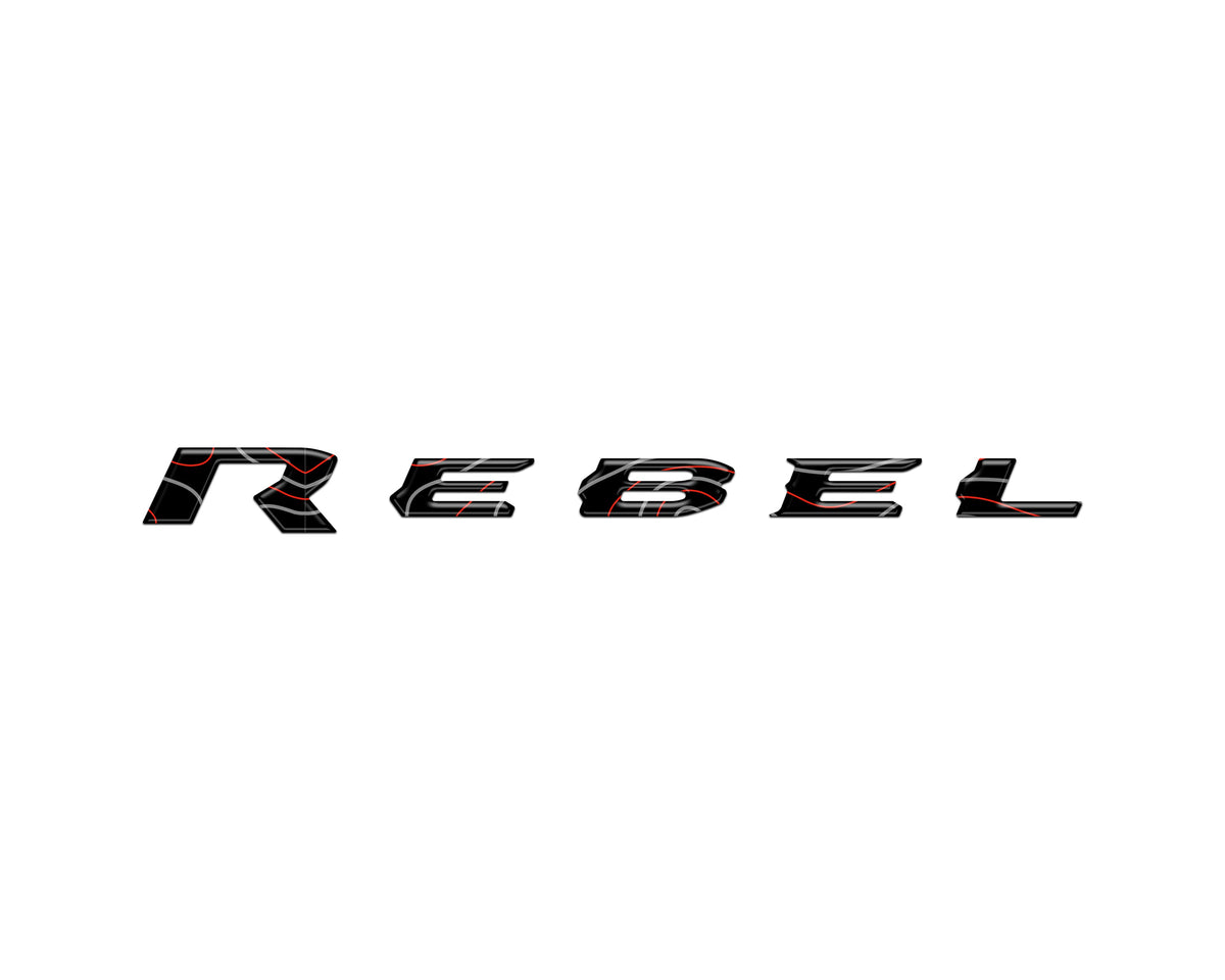 Rebel Tailgate Emblem Letter Inserts Fits 2025-2027 Ram 1500/2500/3500