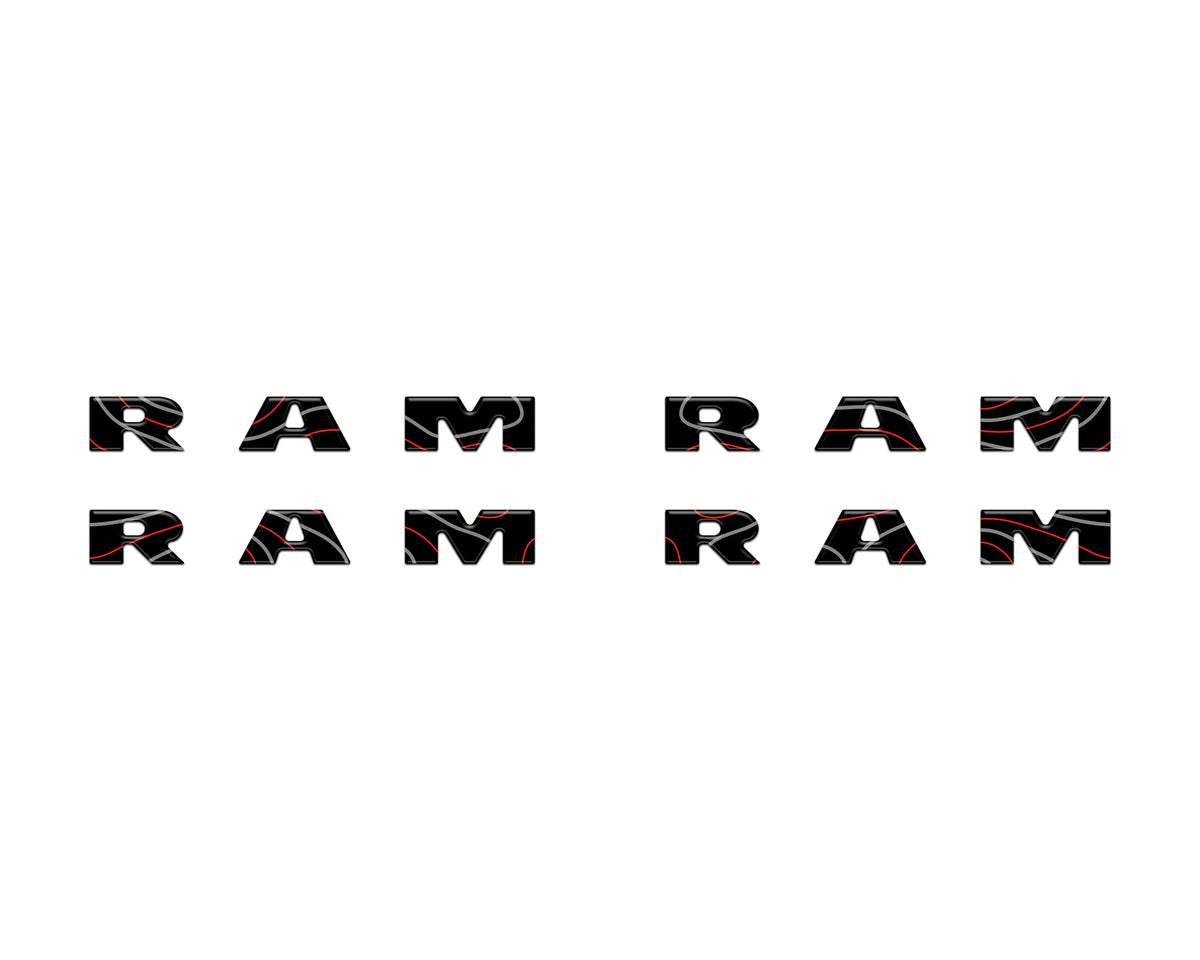 Base Model Running Board Letter Inserts Fits 2025-2027 Ram 1500/2500/3500