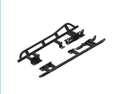 Rock Sliders | 2018 + Wrangler (JLU) - No top plate, black powdercoat, 45 degree