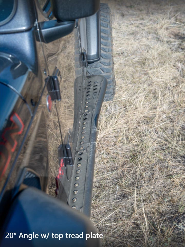 Rock Sliders | 2018 + Wrangler (JLU) - Top plate, black powdercoat, 20 degree