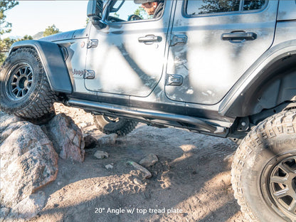Rock Sliders | 2018 + Wrangler (JLU) - Top plate, black powdercoat, 20 degree