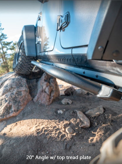 Rock Sliders | 2018 + Wrangler (JLU) - Top plate, black powdercoat, 20 degree