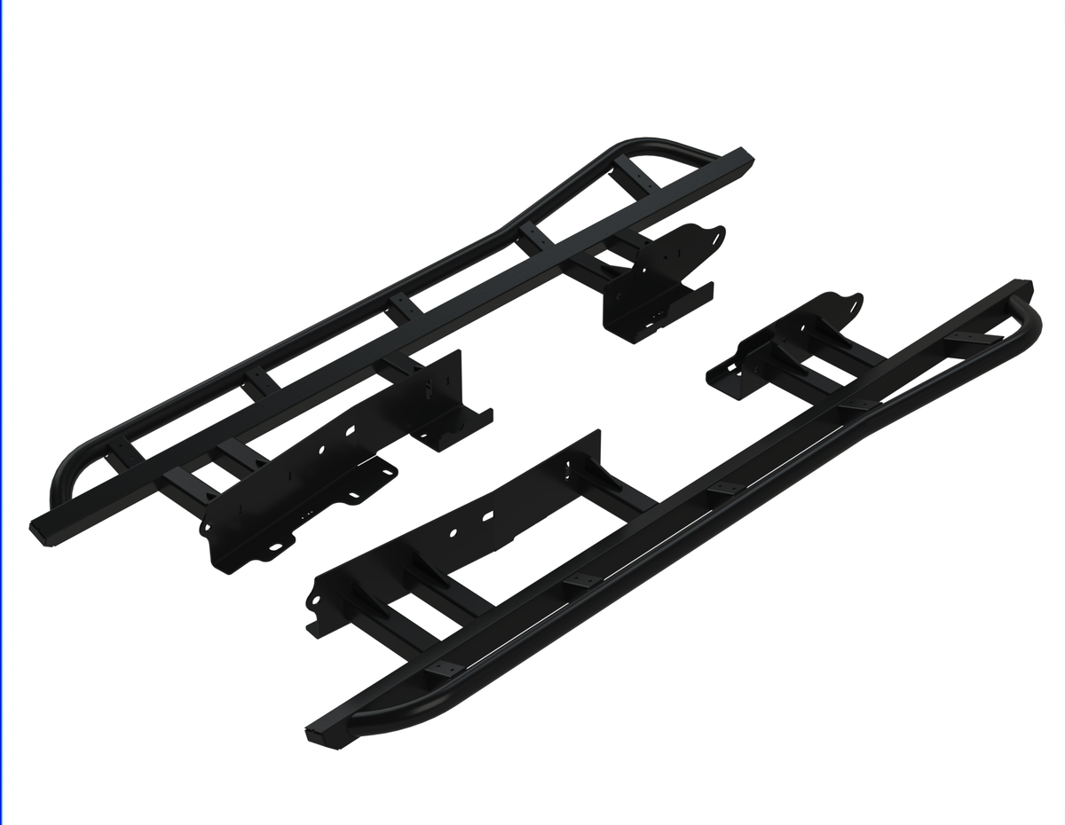 Rock Sliders | '24+ Ranger - No top plate, black powdercoat, 20 degree