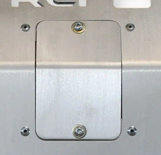 Engine Skid Plate Replacement Oil Filter Access Door - 10-24 4Runner (non-KDSS), 05-23 Tacoma, 07-21 Tundra, 10+ FJ, 08-22 Sequoia (Aluminum, Bare Metal)
