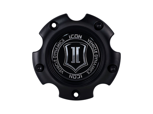 Rebound/Compression Low Pro Center Cap 5X5.5 Black, ICON Alloys