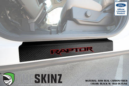 Door Sill Protection Overlays (Real Carbon Fiber) Fits 2015-2020 Ford F-150