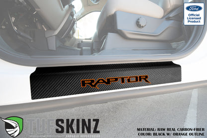 Door Sill Protection Overlays (Real Carbon Fiber) Fits 2015-2020 Ford F-150