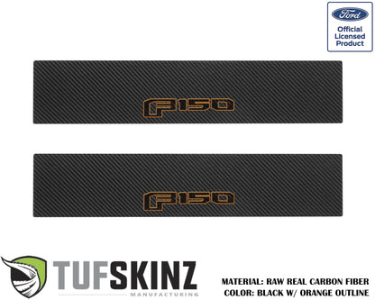 Door Sill Protection Overlays (Real Carbon Fiber) Fits 2015-2020 Ford F-150