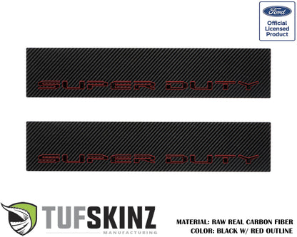 Door Sill Protection Overlays (Real Carbon Fiber) Fits 2017-2020 Ford Super Duty