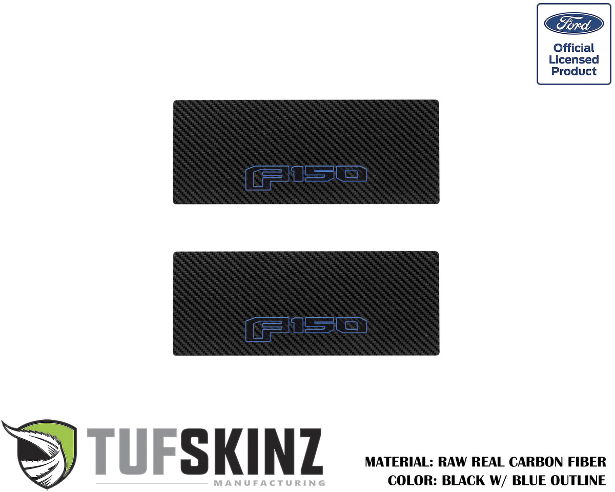 Door Sill Protection Overlays (Real Carbon Fiber) Fits 2015-2020 Ford F-150