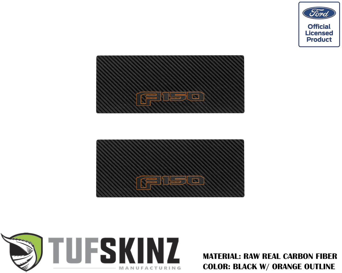 Door Sill Protection Overlays (Real Carbon Fiber) Fits 2015-2020 Ford F-150