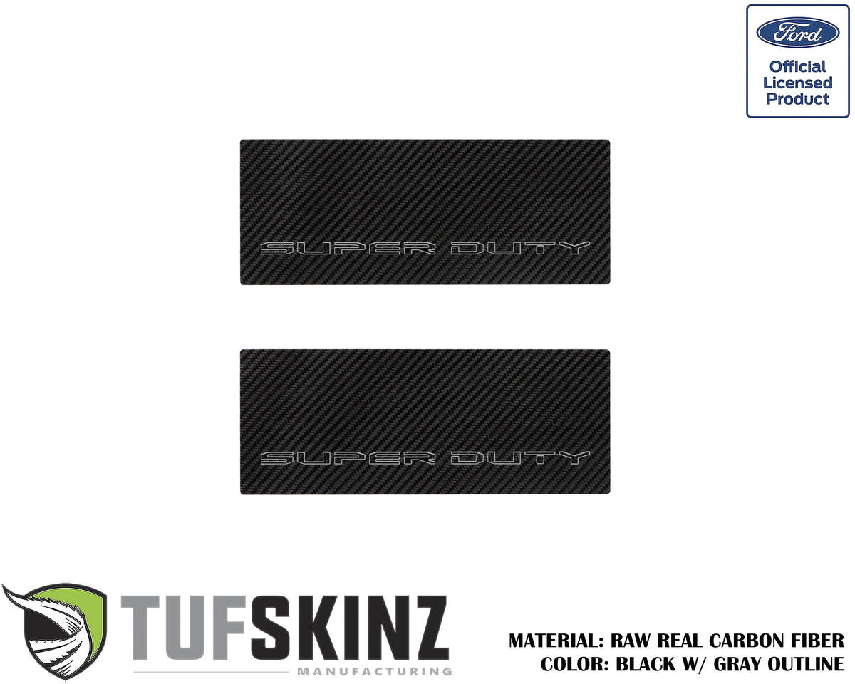 Door Sill Protection Overlays (Real Carbon Fiber) Fits 2017-2020 Ford Super Duty