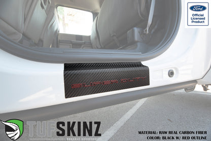 Door Sill Protection Overlays (Real Carbon Fiber) Fits 2017-2020 Ford Super Duty