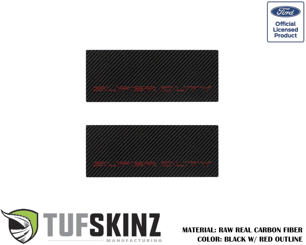 Door Sill Protection Overlays (Real Carbon Fiber) Fits 2017-2020 Ford Super Duty