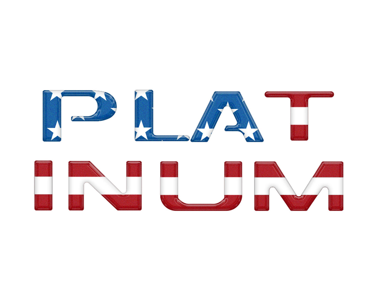 Platinum Tailgate Letter Inserts Fits 2023-2024 Ford Super Duty Platinum & 2025-2027 Platinum Plus