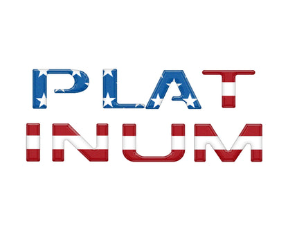 Platinum Tailgate Letter Inserts Fits 2023-2024 Ford Super Duty Platinum & 2025-2027 Platinum Plus
