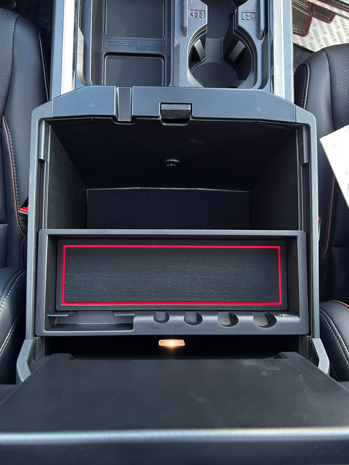Bucket Seat Center Console Compartment Foam Inserts Fits 2023-2027 Ford Super Duty