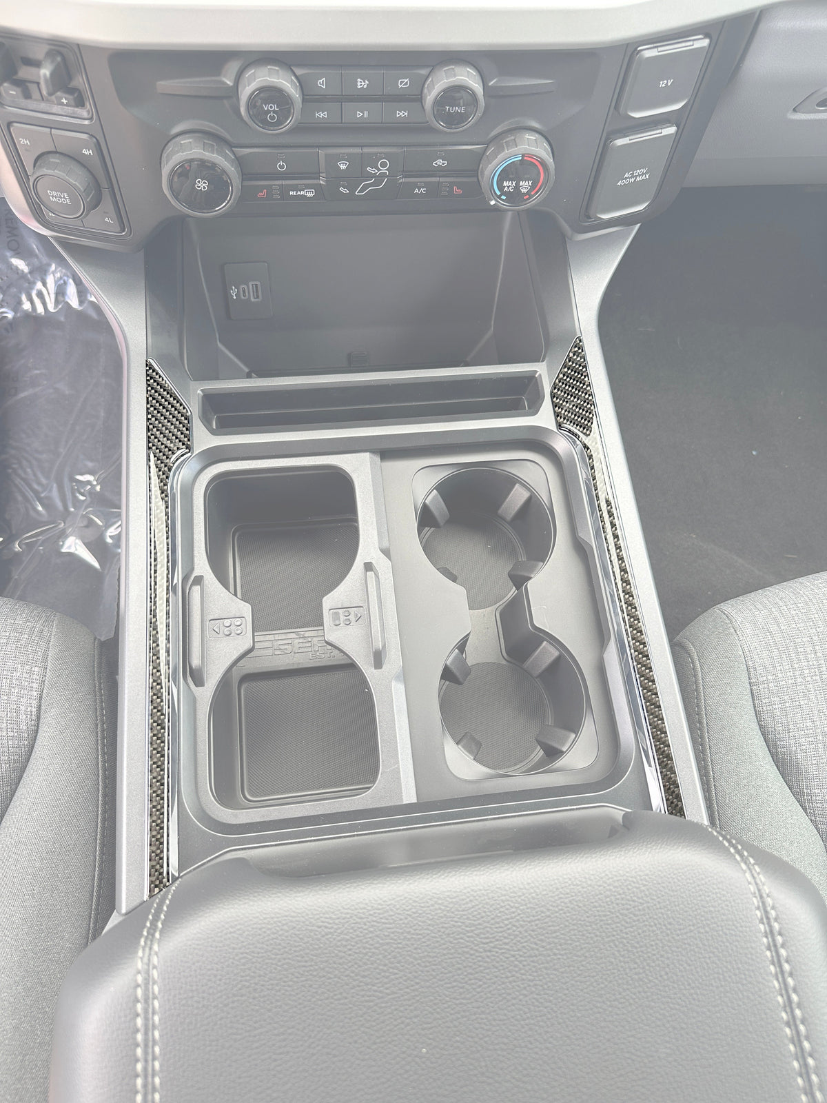 Center Console Chrome Cover Line Accent Trim Fits 2023-2027 Ford Super Duty