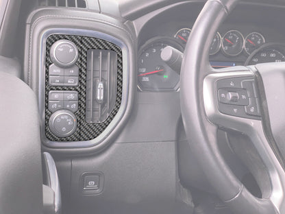 A/C Vent & Headlight Control Accent Overlays Fits 2019-2021 Chevrolet Silverado
